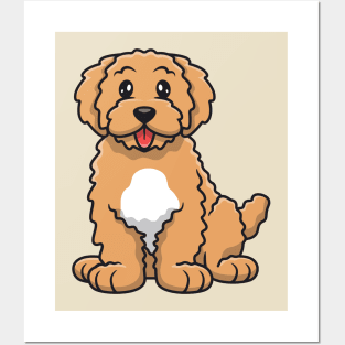 Cute Golden Doodle Dog Posters and Art